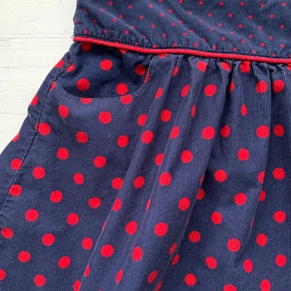 Gymboree Navy & Red Polka Dot Corduroy Ski…